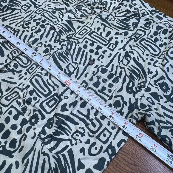 Vintage EXCETERA 90's 100% SILK MENS BUTTON DOWN Short Sleeve SIZE Small - Picture 7 of 8